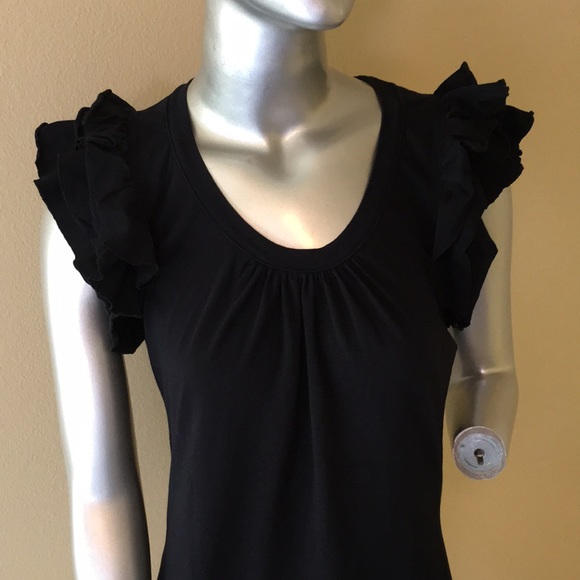 Susie Rose Ruffle Shoulder Teeshirt - Picture 2 of 9
